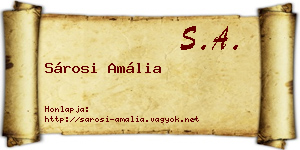 Sárosi Amália névjegykártya
